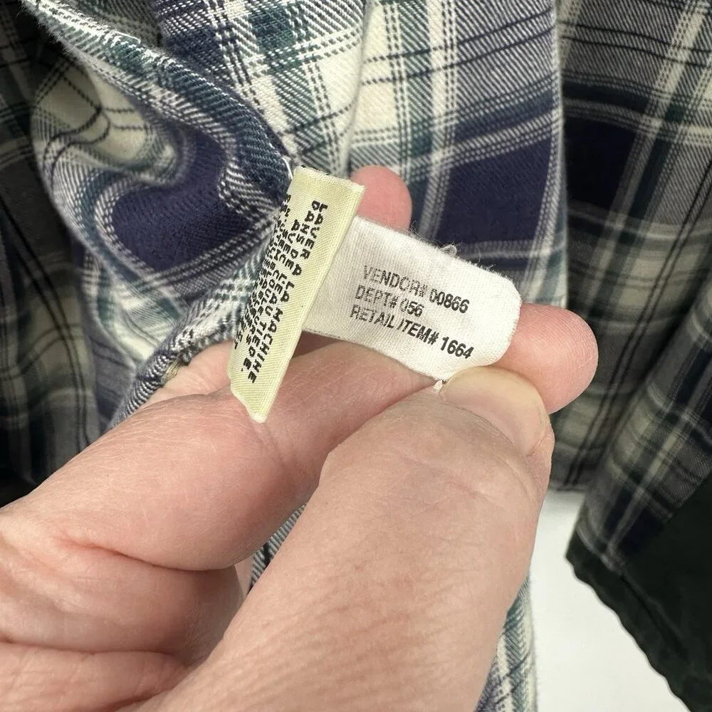 EDDIE BAUER barn jacket plaid lined western green vintage MEDIUM - Picture 13 of 13